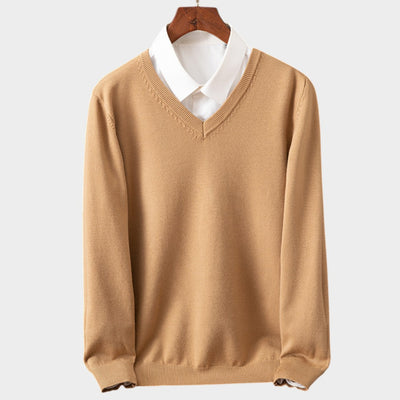 Manuel™ | Suéter de hombre de puro cachemir con cuello en V