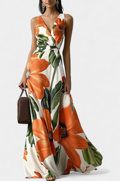 Regina Vestido Clásico con Estampado Floral