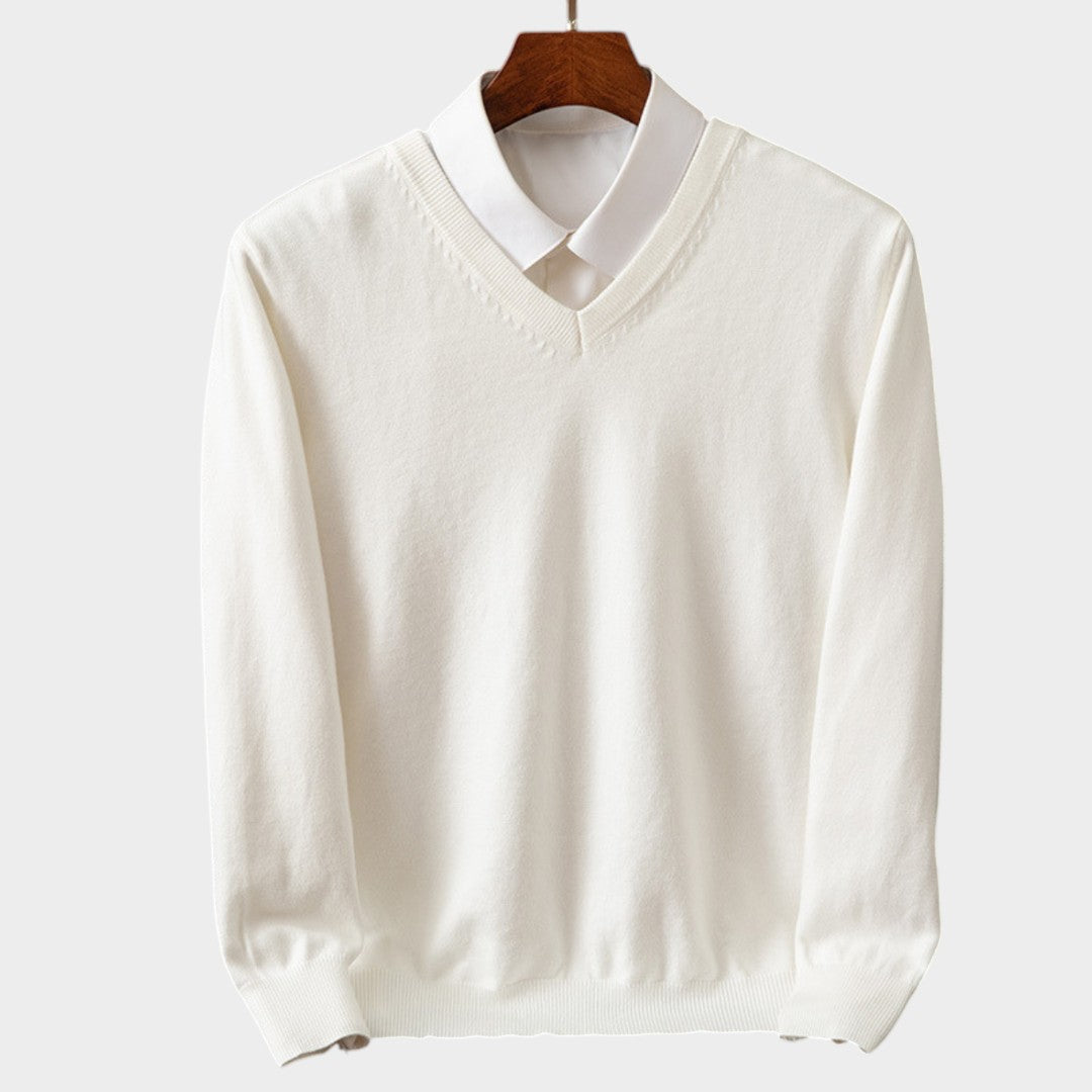 Manuel™ | Suéter de hombre de puro cachemir con cuello en V