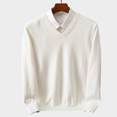 Manuel™ | Suéter de hombre de puro cachemir con cuello en V