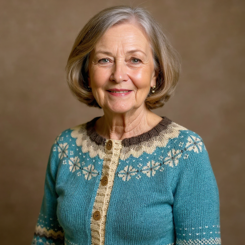 Cassandra | Chaqueta de punto vintage con estampado de isla