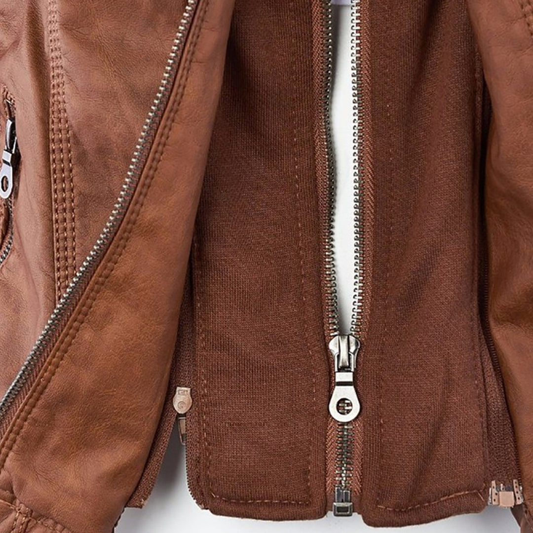 Gia™ | Chaqueta de cuero estilo motorista