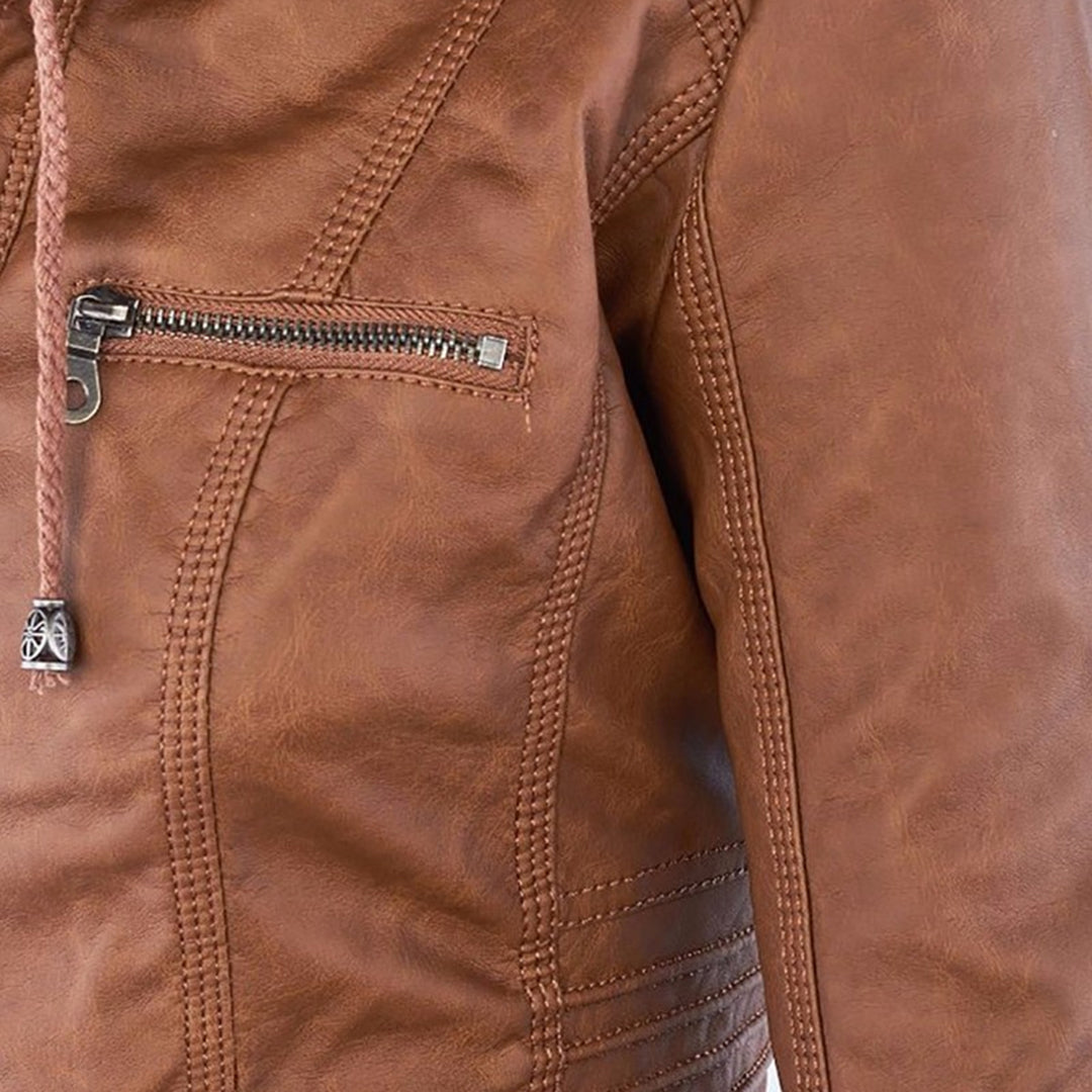 Gia™ | Chaqueta de cuero estilo motorista