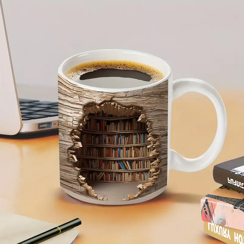 Taza Mágica con Cambio Térmico | Vista de Biblioteca  Estantería que Desaparece