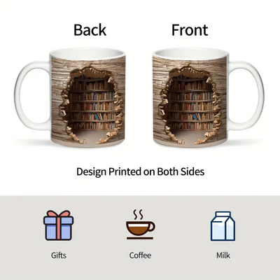 Taza Mágica con Cambio Térmico | Vista de Biblioteca  Estantería que Desaparece