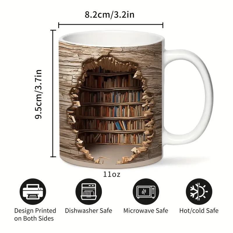 Taza Mágica con Cambio Térmico | Vista de Biblioteca  Estantería que Desaparece