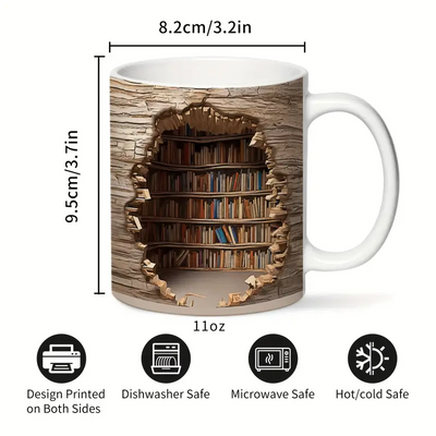 Taza Mágica con Cambio Térmico | Vista de Biblioteca  Estantería que Desaparece