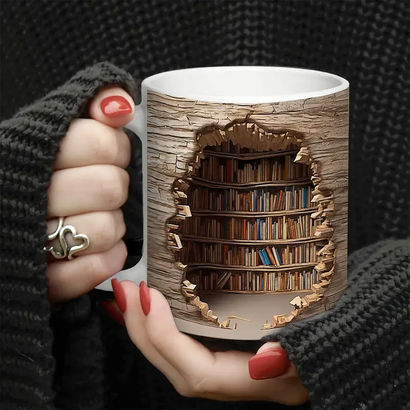 Taza Mágica con Cambio Térmico | Vista de Biblioteca  Estantería que Desaparece