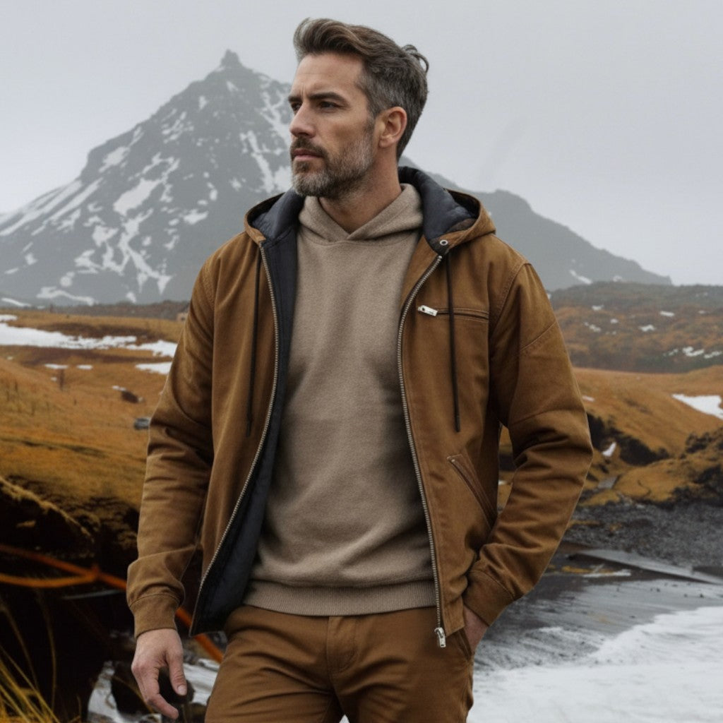 Gaspard™ | Chaqueta con capucha y cremallera elegante