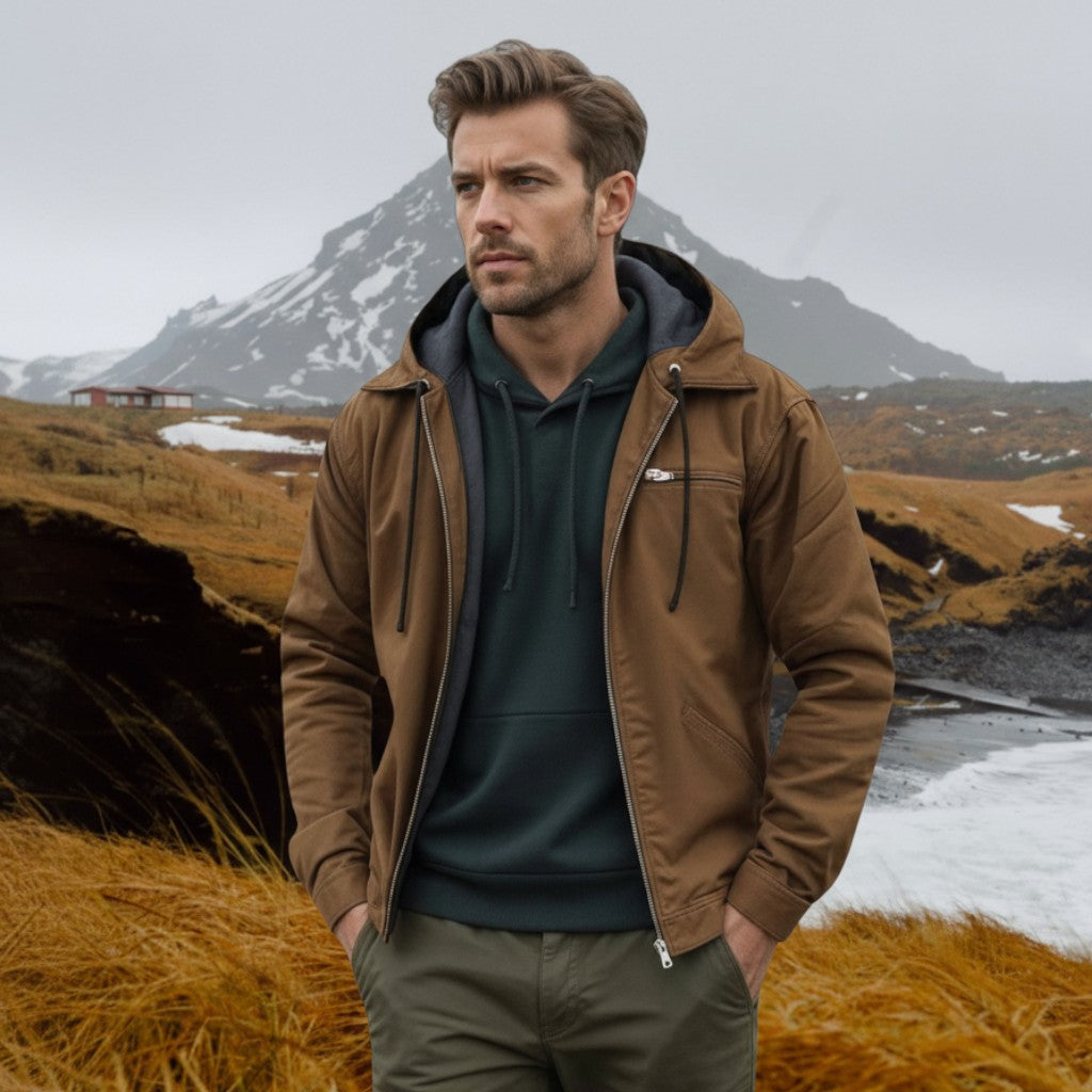 Gaspard™ | Chaqueta con capucha y cremallera elegante