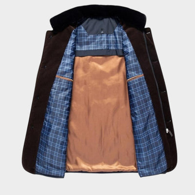 Helmfried™ | Chaqueta acolchada de hombre con cuello de piel