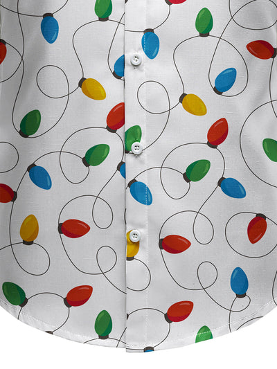 Camisa de hombre de manga larga para Navidad con luces de hadas