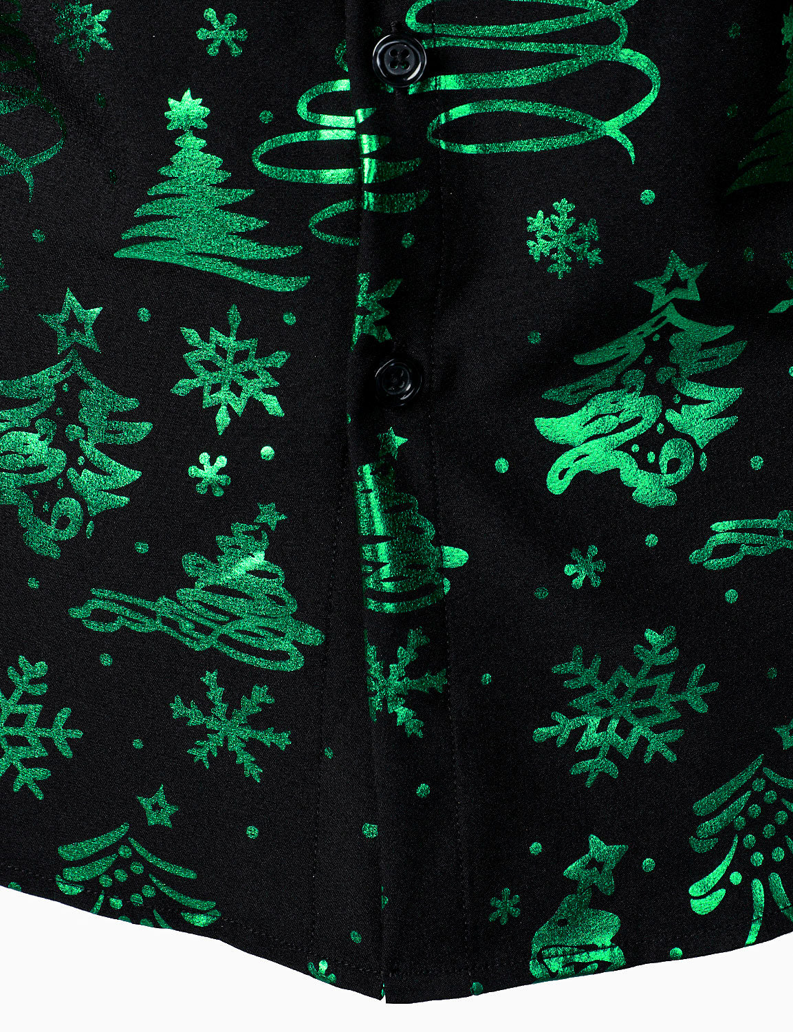 Camisa de hombre de Navidad con ajuste regular de manga larga en verde