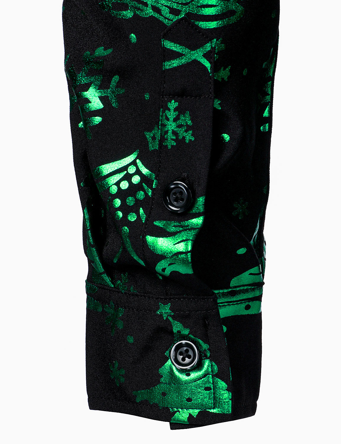 Camisa de hombre de Navidad con ajuste regular de manga larga en verde