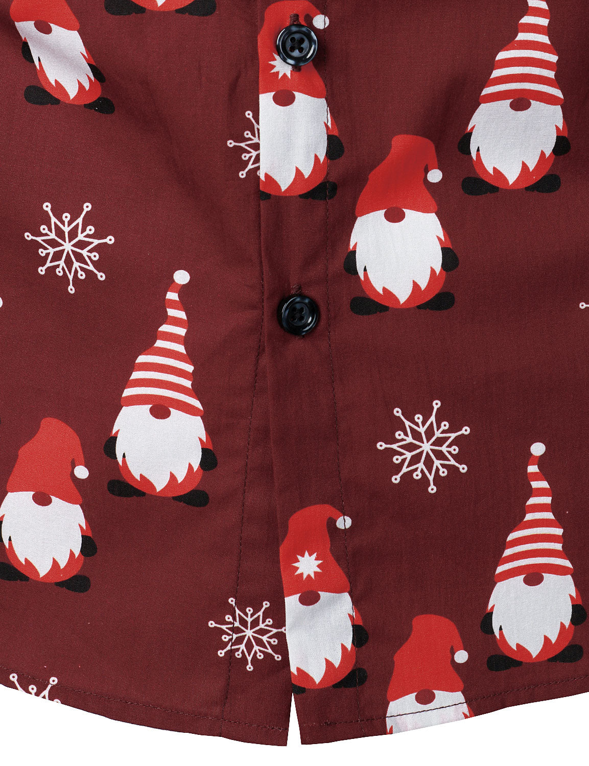 Camisa de manga larga de algodón para hombre con dibujo navideño de duende rojo y dulce