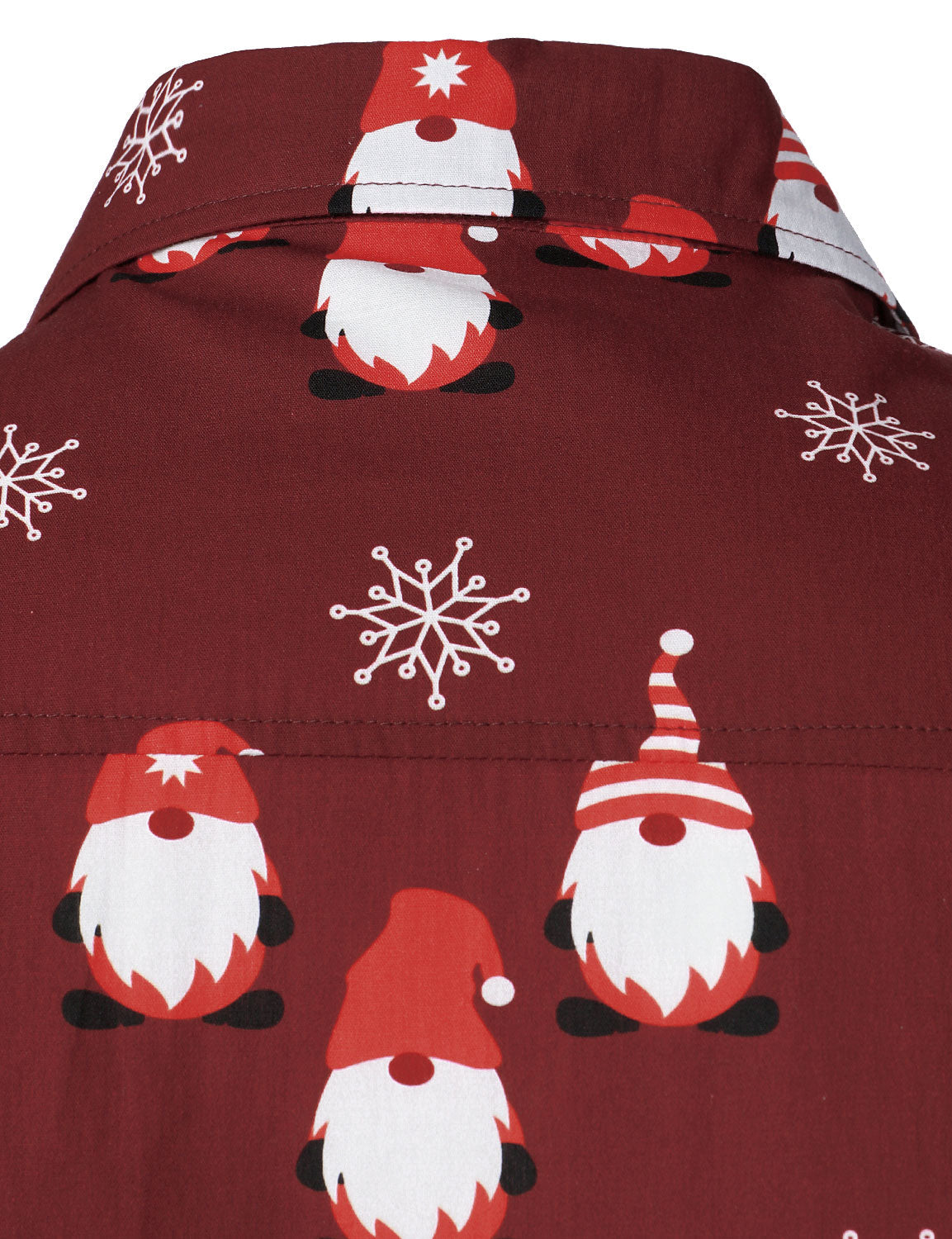 Camisa de manga larga de algodón para hombre con dibujo navideño de duende rojo y dulce