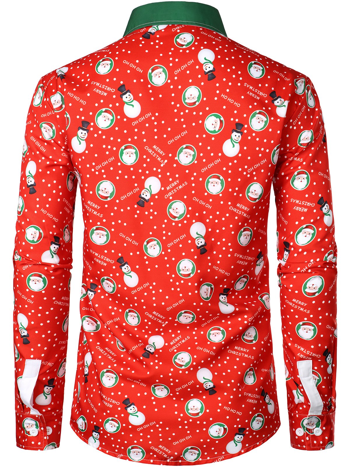 Camisa de manga larga con estampado de muñeco de nieve de Santa Claus para hombres, ropa divertida temática navideña