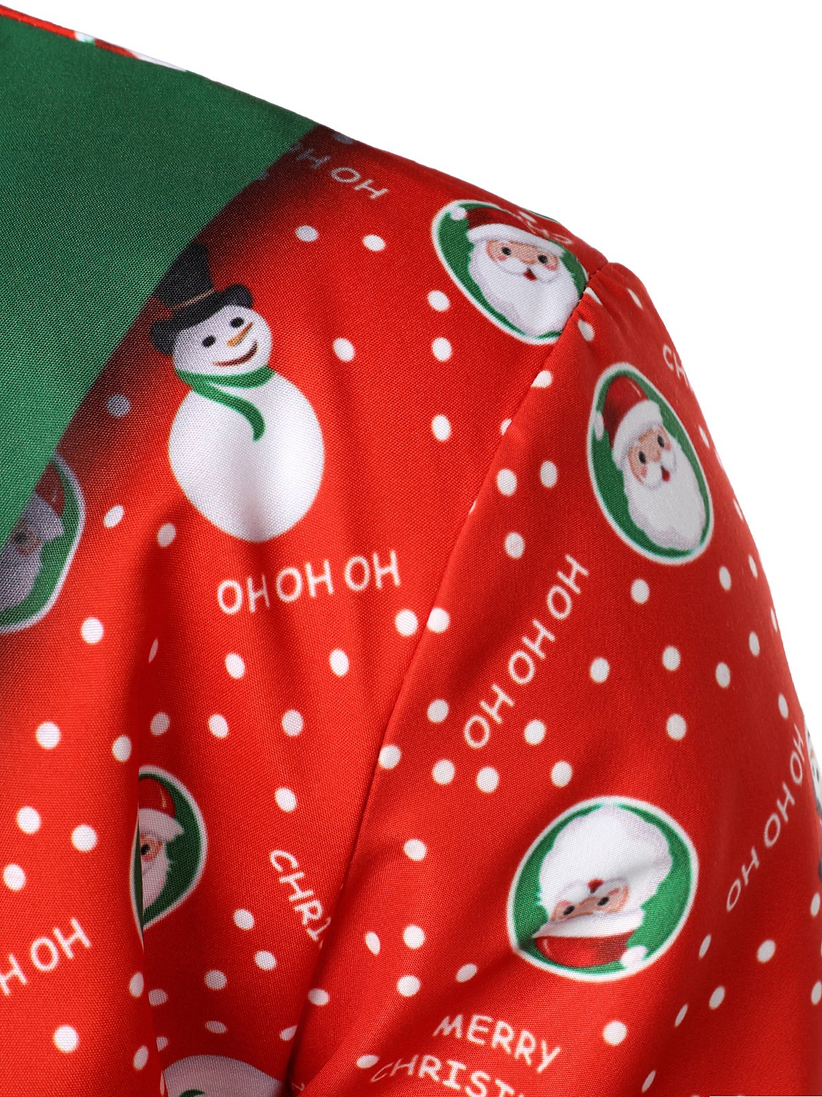 Camisa de manga larga con estampado de muñeco de nieve de Santa Claus para hombres, ropa divertida temática navideña