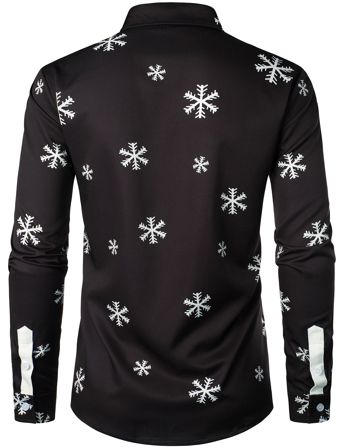 Camisa de manga larga divertida de Navidad para hombre en color negro
