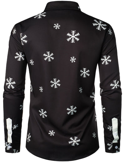 Camisa de manga larga divertida de Navidad para hombre en color negro