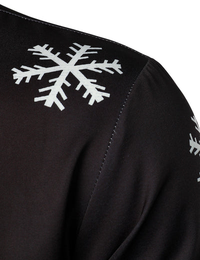 Camisa de manga larga divertida de Navidad para hombre en color negro