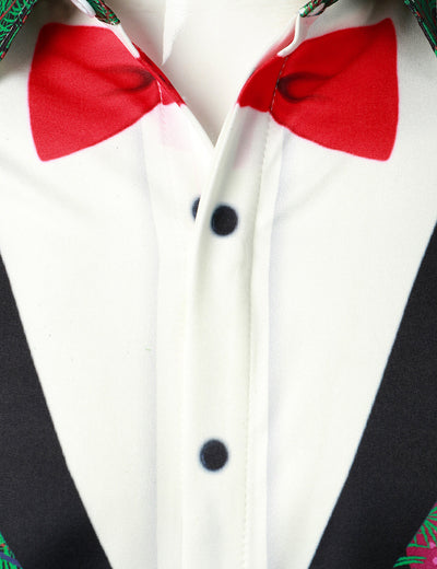 Camisa de manga larga de ajuste regular con estampado de camuflaje navideño para hombre, ropa temática divertida