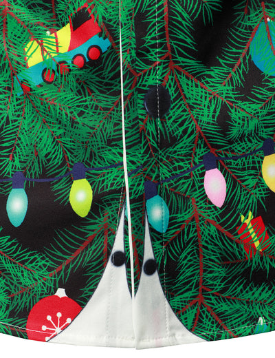 Camisa de manga larga de ajuste regular con estampado de camuflaje navideño para hombre, ropa temática divertida