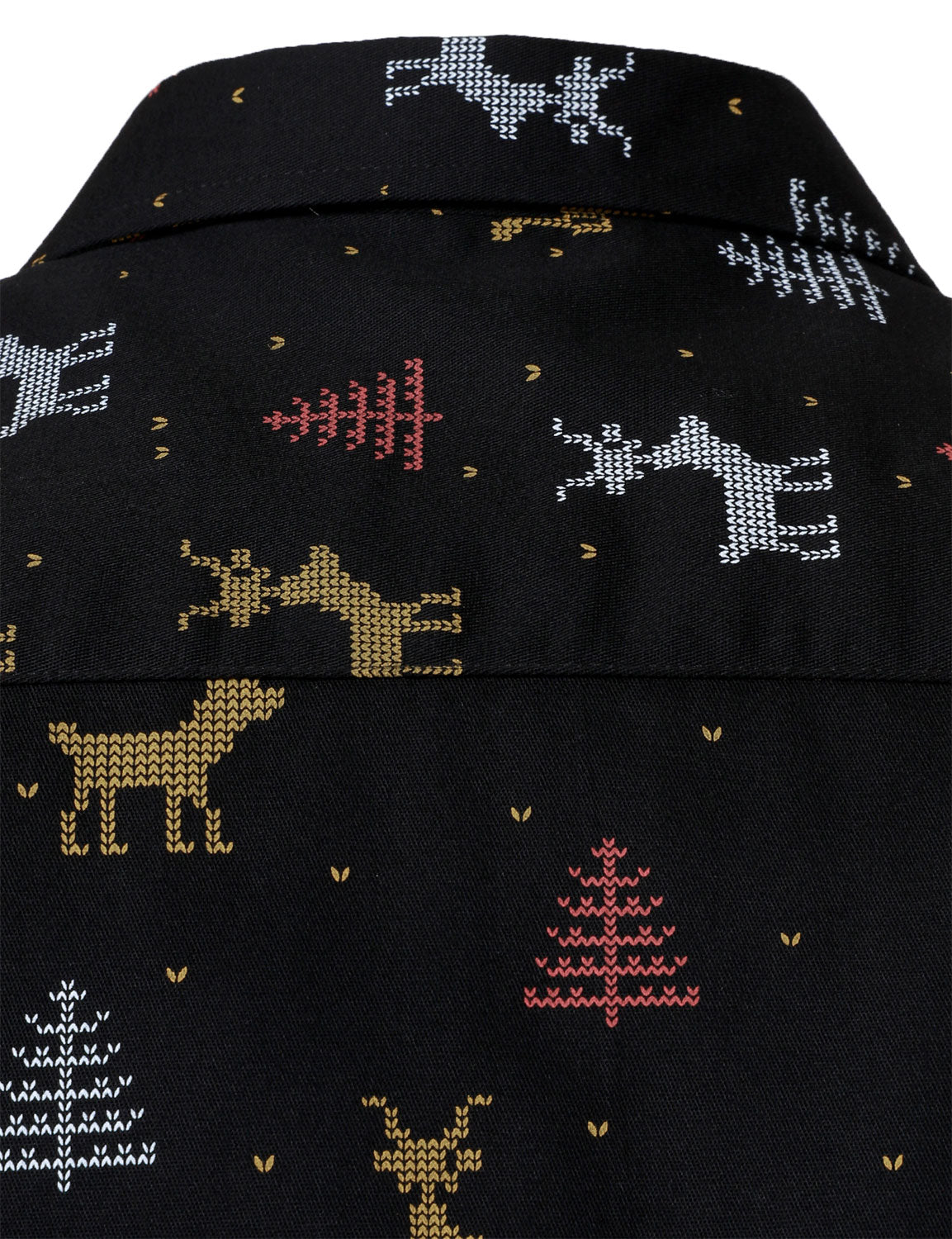 Camisa de manga larga para hombre con estampado de alce y árbol de Navidad, transpirable, negra