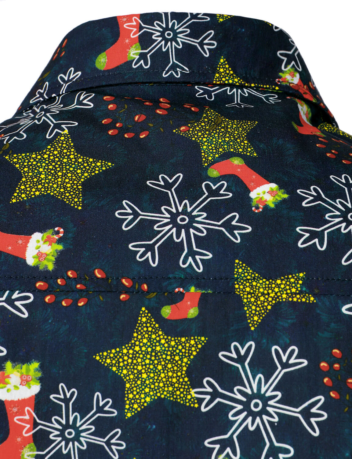 Camisa de plancha para Navidad de hombre de manga larga de algodón