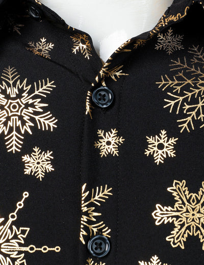 Camisa de manga larga con estampado de copos de nieve de Herres Guld para Navidad