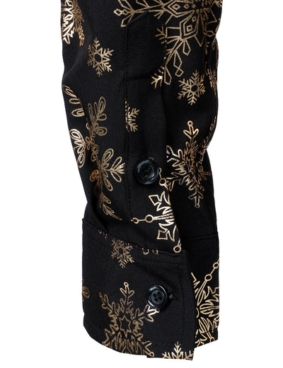 Camisa de manga larga con estampado de copos de nieve de Herres Guld para Navidad