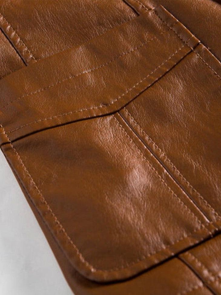Jonas™ | Chaqueta de cuero color caramelo