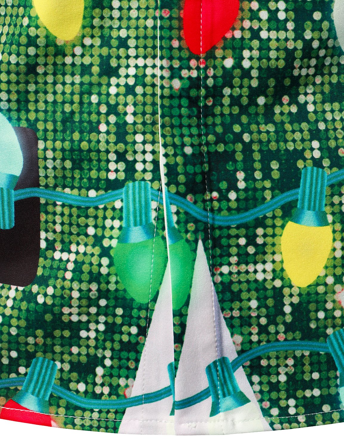 Camisa de hombre con temática navideña divertida para árbol de Navidad, camiseta de vacaciones en color verde, con botones y mangas largas