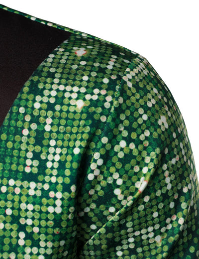 Camisa de hombre con temática navideña divertida para árbol de Navidad, camiseta de vacaciones en color verde, con botones y mangas largas