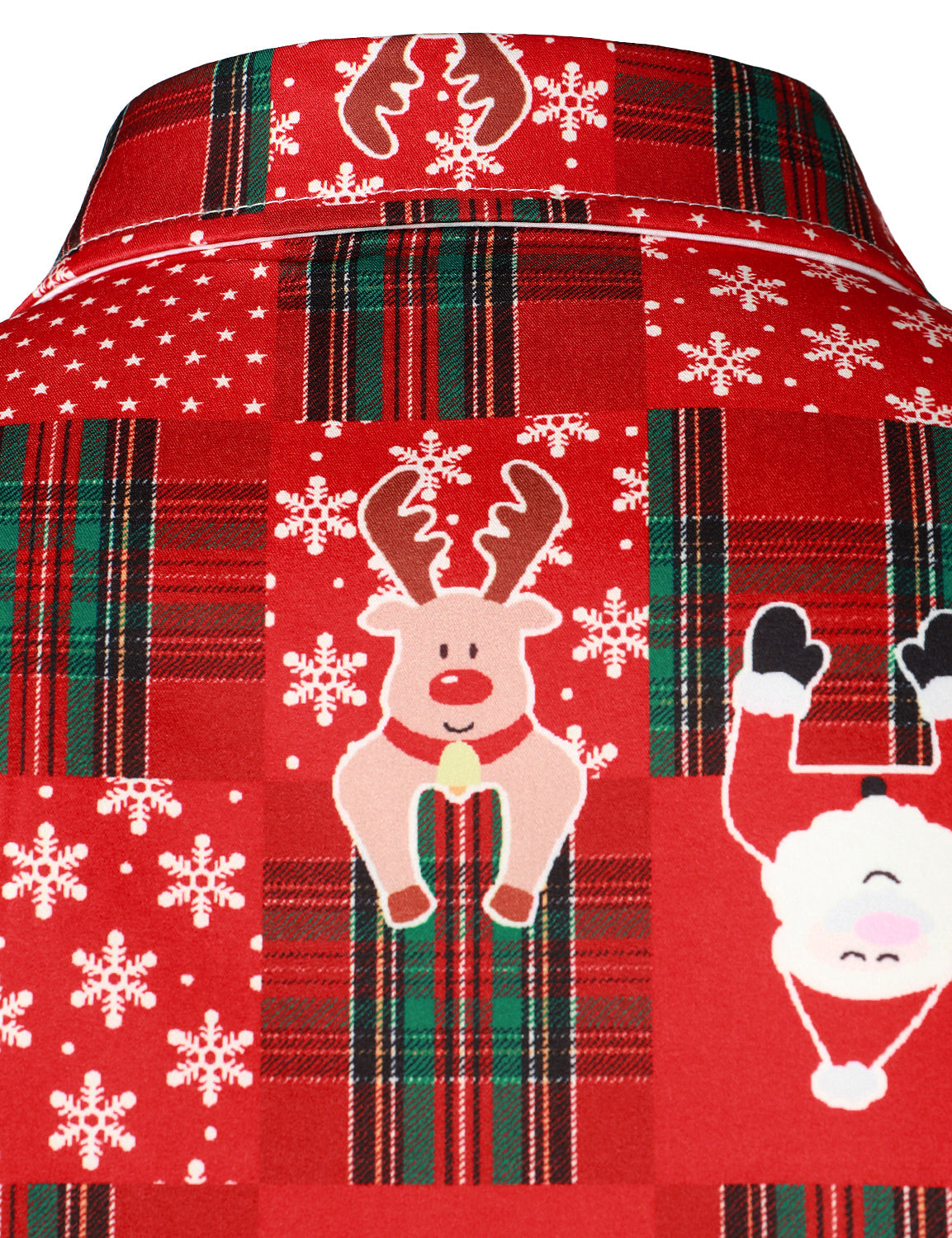 Camisa de manga larga vintage a cuadros rojizos para hombre, divertida para vacaciones y Navidad