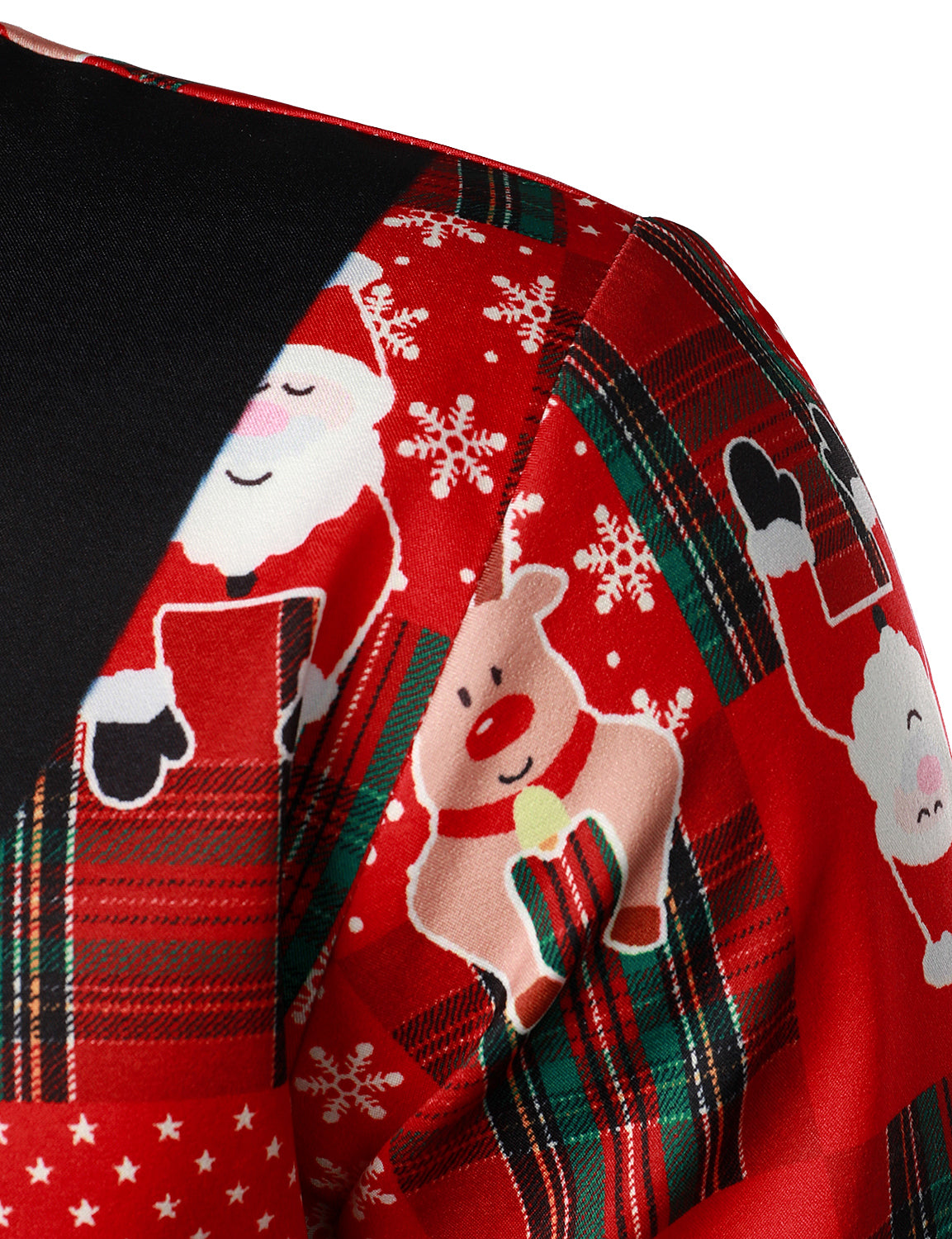 Camisa de manga larga vintage a cuadros rojizos para hombre, divertida para vacaciones y Navidad