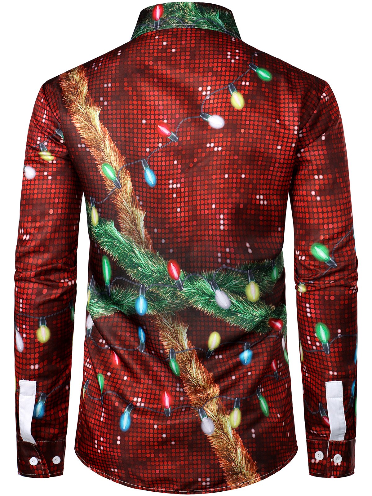 Camisa de manga larga divertida con tema navideño para hombres, estilo telescópico, perfecta para fiestas