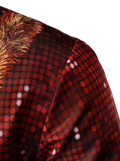 Camisa de manga larga divertida con tema navideño para hombres, estilo telescópico, perfecta para fiestas