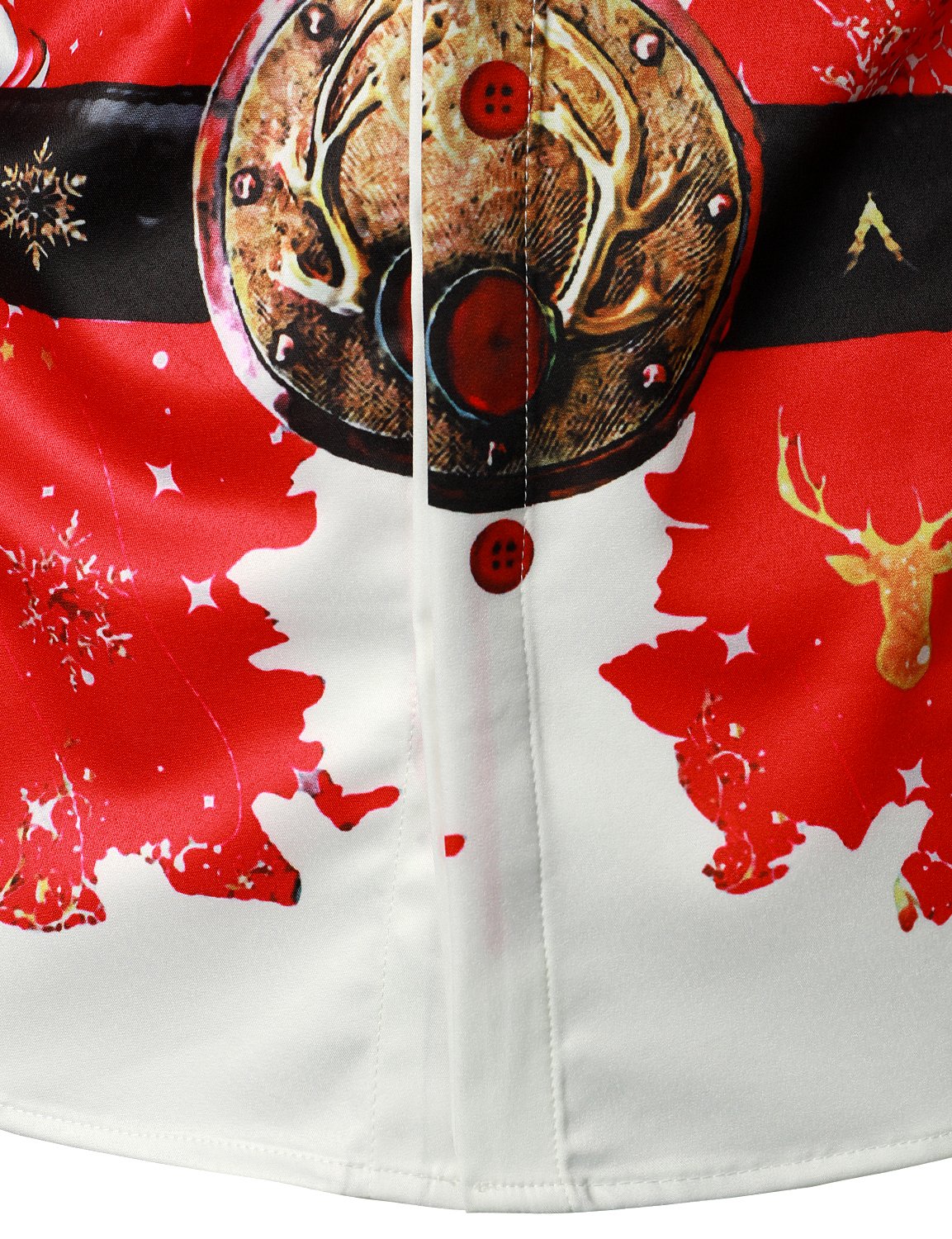 Camisa de manga larga con botones de inspiración navideña masculina, vestido divertido para vacaciones