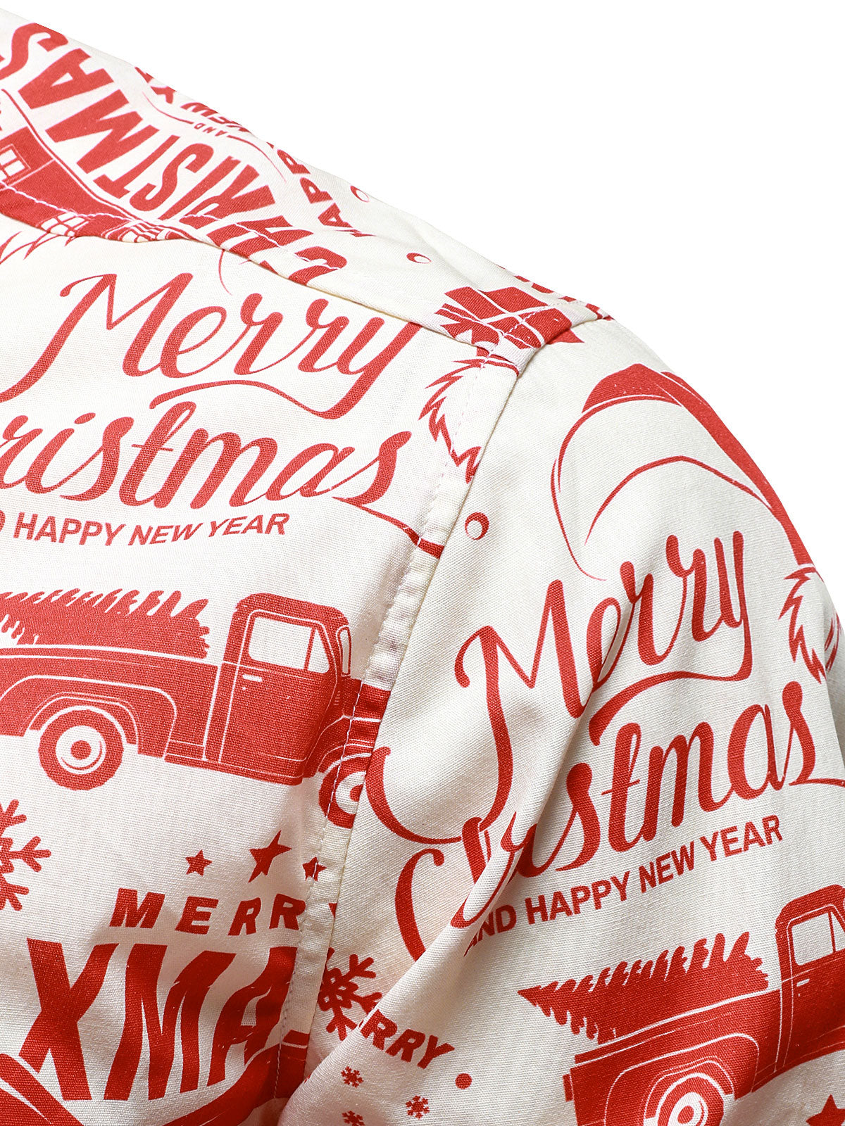 Suéter navideño para hombres en beige con diseño vintage divertido y mangas largas