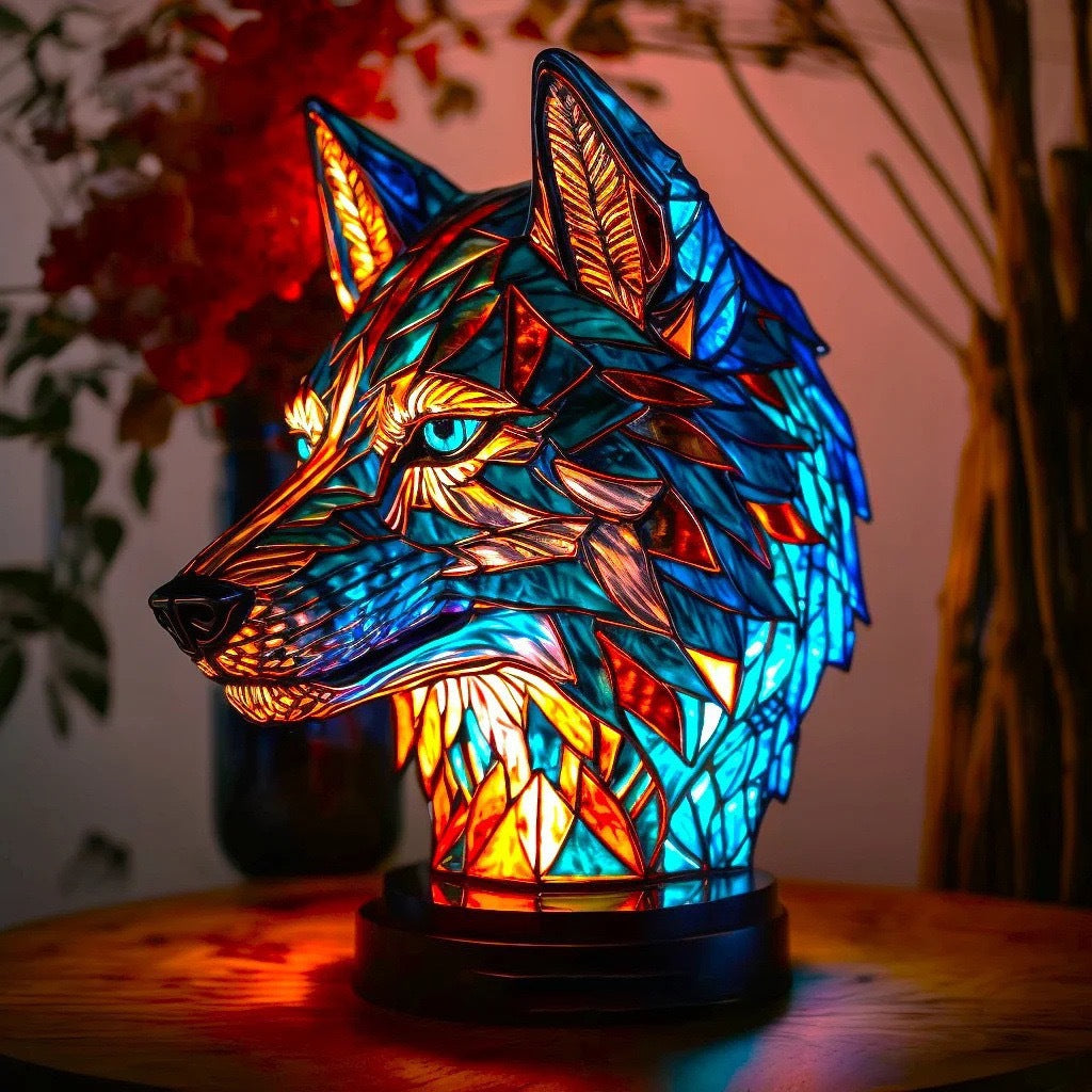 Fifou – Lámpara lobo mágica de cristal de colores