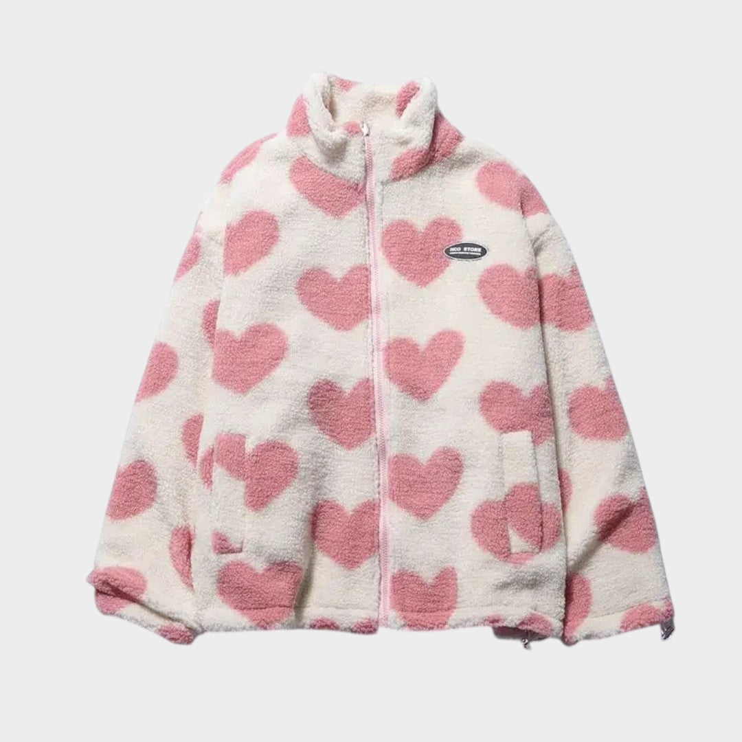 Dianne™ | Chaqueta reversible con estampado de corazones y diseño cómodo
