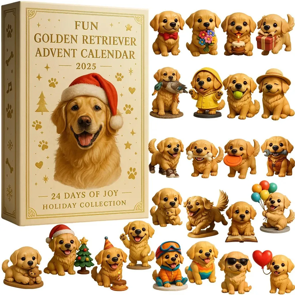 Perro divertido Golden Retriever | Calendario de Adviento 2025