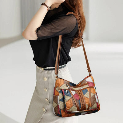 Solara™  | Bolso de mano de cuero con mosaico