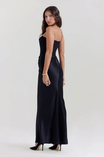 Emily Vestido Maxi Drapado Sin Tirantes