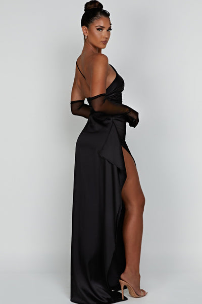 Emberly Vestido Maxi de Un Solo Hombro con Abertura Alta
