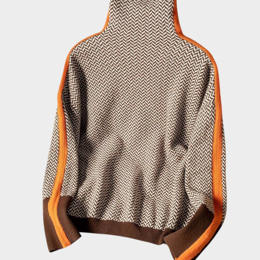 Marieke™ | Jersey de cuello alto con rayas contrastantes llamativas