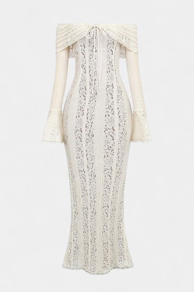Rosalie Vestido Maxi Off-Shoulder de Encaje