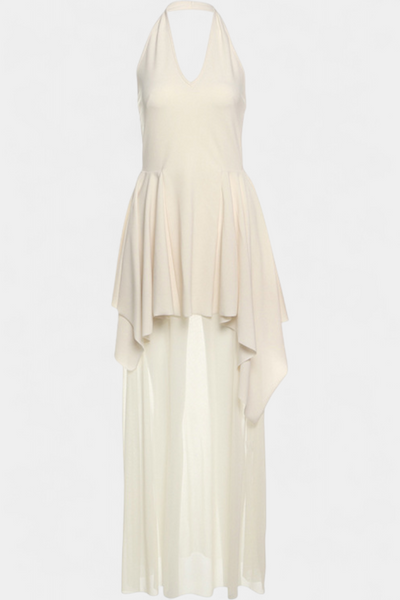 Hollis Vestido Largo con Escote Halter y Espalda Descubierta