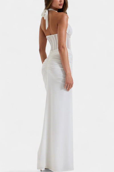 Angelina Vestido Corset con Falda Maxi Fruncida